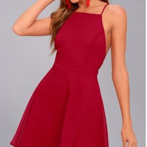 Highneck/Backless Red Dress - Size S